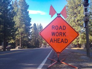 Road Work Ahead Sign