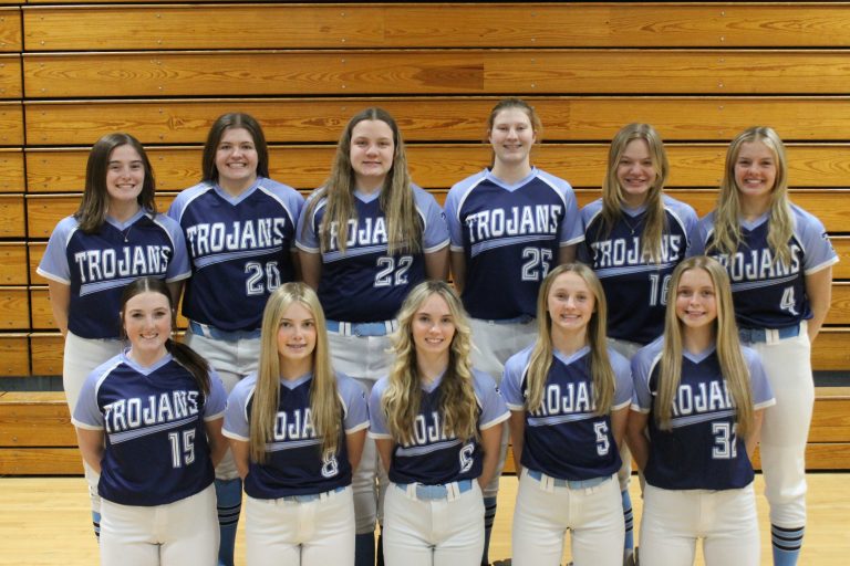 Front row (L-R): Brooklyn Beck, Maggie Parlier, Lindy Parlier, Mylee Tracy, Sophya Ogden Back row (L-r): Rilyn Waid, Addison Rohn, Rhiannon Lovekamp, Gabby Myers, Raye Greenstreet, Lucie Dion Coaches: Ty Gebhardt, Assistants: Kristy Gebhardt and Dean Werries