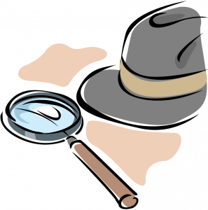 Detective hat and magnifying Glass