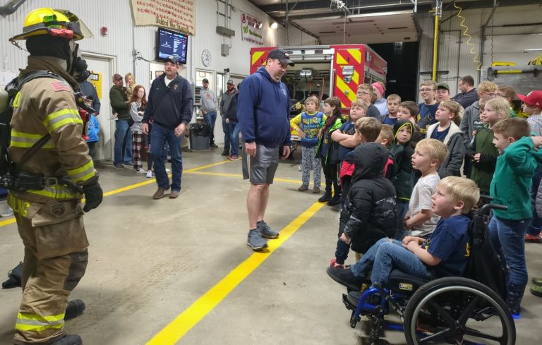 The Cub Scouts (and families) of Pack 125, with members from Ashland, Virginia, Chandlerville, and Philadelphia would like the thank the volunteer firefighters of the Ashland Fire Department for hosting the group on March 5. The scouts learned about safety equipment, explored vehicles, raced through the tunnel, and tried their hand at using the Jaws of Life and spraying the fire hose. (They even let scouts run the siren!) Photo submitted