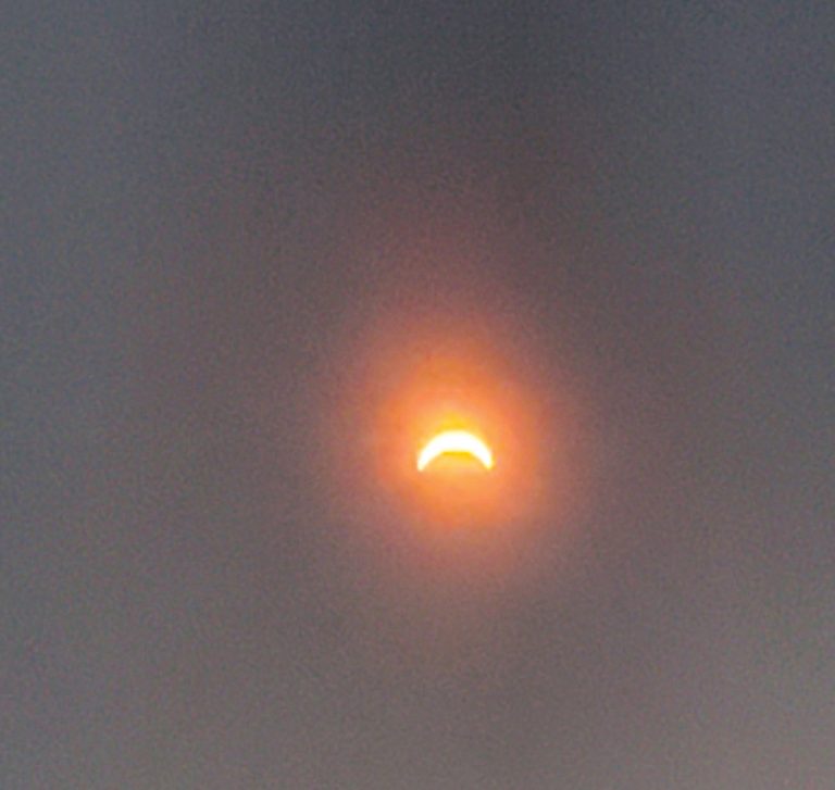 Solor Eclispe on Monday, April 8, in Ashland. Photo by Mike Kloppenburg