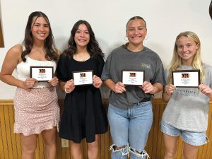 The 2024 BHS Softball Award Winners from left to right are, Bella Palmer, Vanessa Nunez, Kylynn Maltby and Cami Coats.