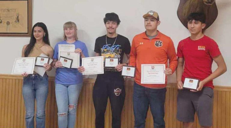 The 2024 BHS Track and Field award winners from left to right are, Diana Huerta, Emma Ford-Dewitt, Marcos Laurencio, Gerardo Ruiz-Gonzales, and Joel Sosa.