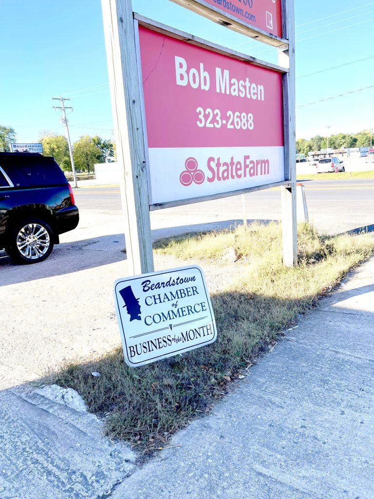 The Beardstown Chamber of Commerce is proud to announce Bob Masten State Farm Insurance as our October Business of the Month. Owner Bob Masten has been serving the Beardstown community for 26 years at 10054 US Highway 67. The insurance agency employees three people and they are open 9:00 am to 5:00 pm Monday through Friday. State Farm is a full sales and service agency. Call Bob Masten State Farm at 217-323-2688 for all your insurance needs.