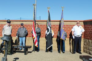 Beardstown V.F.W. Guthrie Pierce Post #1239 at the Veterans Day Ceremony at the Memorial wall.