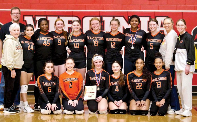 Congratulations to the Beardstown Eighth Grade Volleyball team and coaches on their first-place finish at the Virginia Tournament.