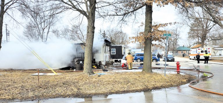 On February 17 Beardstown Fire Dept responded to a trailer fire in the 1400 block of Canal Street shortly after 12 p.m. Occupants had already evacuated prior to the arrival of the fire department. Fire fighters performed an aggressive attack on the fire and were able to save most of the trailer. The trailer is considered to be a total loss, and most contents were damaged due to heavy smoke. The fire department was on the scene for approximately an hour and a half. Cause of the fire is unknown at this time and is under investigation. American Red Cross was called to assist the residents. Beardstown Fire Department was assisted on scene by Beardstown Ambulance, Beardstown Police Department, Arenzville Fire Department, Rushville Fire Department, and Ameren Illinois. Photo Beardstown Volunteer Fire Department Facebook page.