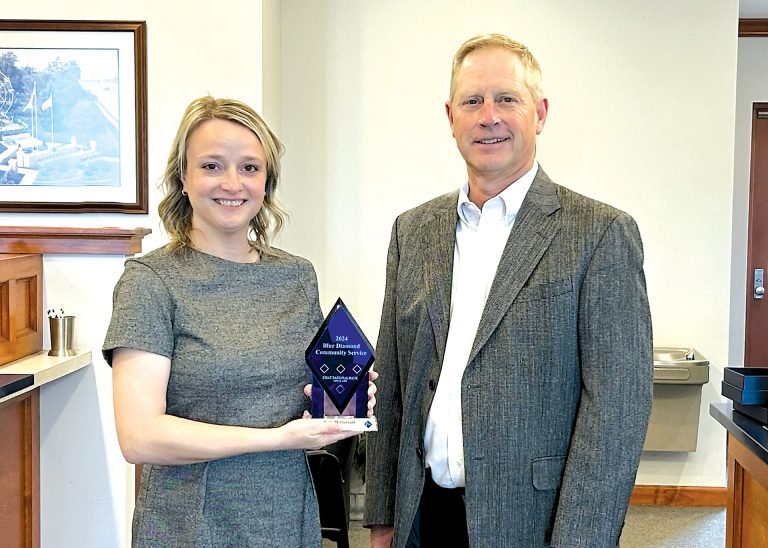 Katie McDannald receives her award